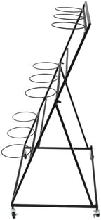 Flower Display Stand With Wheels, 3 Layers Plant Cart with 9PCS Buckets, Heavy Duty Moving Flower Rack for, alternate view 6