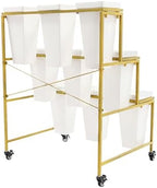 Flower Display Stand With Wheels, 3 Layers Plant Cart with 9PCS Buckets, Heavy Duty Moving Flower Rack for, alternate view 6