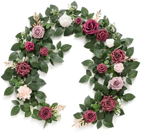 Flower Garland, 5FT Eucalyptus & Rose Burgundy