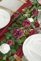 Flower Garland, 5FT Eucalyptus & Rose Burgundy, alternate view 2