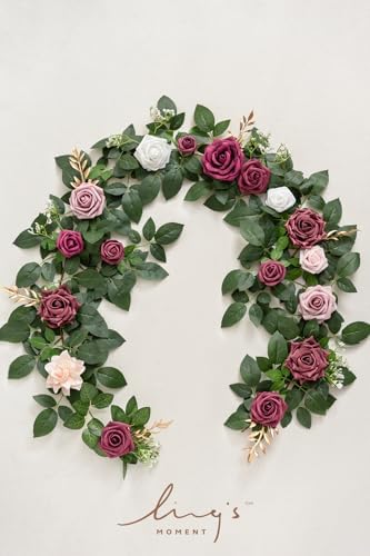 Flower Garland, 5FT Eucalyptus & Rose Burgundy, alternate view 5