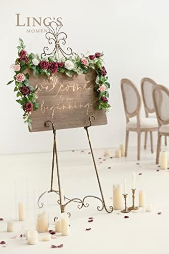 Flower Garland, 5FT Eucalyptus & Rose Burgundy, alternate view 6