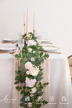 Flower Garland, 5FT Eucalyptus & Rose Cream in Pk-cream, alternate view 2