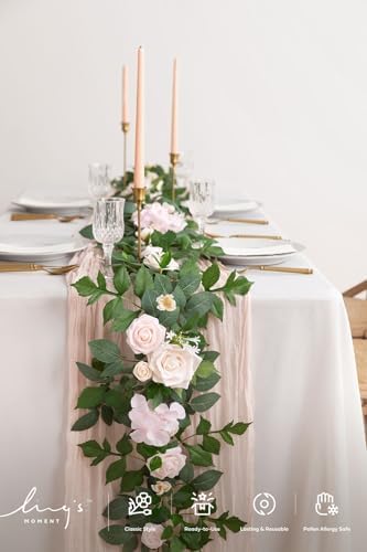 Flower Garland, 5FT Eucalyptus & Rose Cream in Pk-cream, alternate view 2