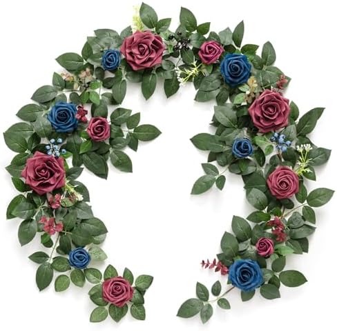 Flower Garland, 5FT Eucalyptus & Rose Navy Blue