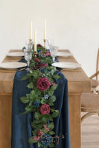 Flower Garland, 5FT Eucalyptus & Rose Navy Blue, alternate view 2