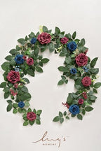 Flower Garland, 5FT Eucalyptus & Rose Navy Blue, alternate view 5