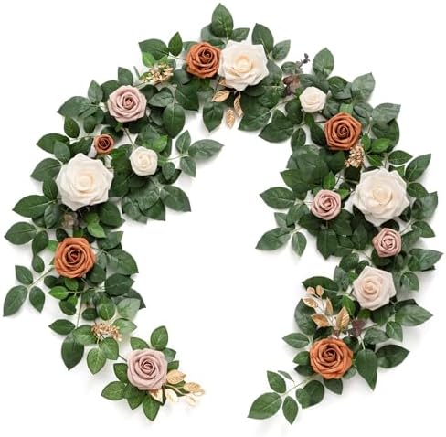 Flower Garland, 5FT Eucalyptus & Rose Orange
