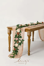 Flower Garland, 5FT Eucalyptus & Rose Orange, alternate view 2
