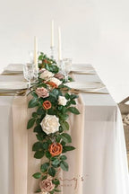 Flower Garland, 5FT Eucalyptus & Rose Orange, alternate view 5