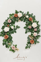 Flower Garland, 5FT Eucalyptus & Rose Orange, alternate view 6