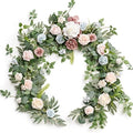 Flower Garland, 6FT Eucalyptus & Rose Blush Powder Blue