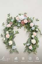 Flower Garland, 6FT Eucalyptus & Rose Blush Powder Blue, alternate view 5