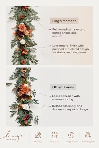 Flower Garland, 6FT Eucalyptus & Rose Blush Powder Blue, alternate view 6