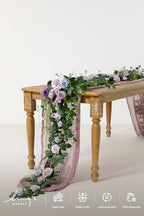 Flower Garland, 6FT Eucalyptus & Rose, Purple in Prpl-sage Purple, alternate view 3