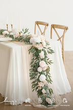 Flower Garland, 6FT Eucalyptus & Rose White & Beige New, alternate view 3