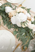 Flower Garland, 6FT Eucalyptus & Rose White & Beige New, alternate view 4
