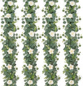 Flower Garland Artificial Rose Garland 4PCS Eucalyptus Garlands