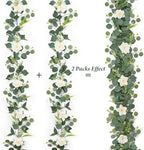 Flower Garland Artificial Rose Garland 4PCS Eucalyptus Garlands, alternate view 4