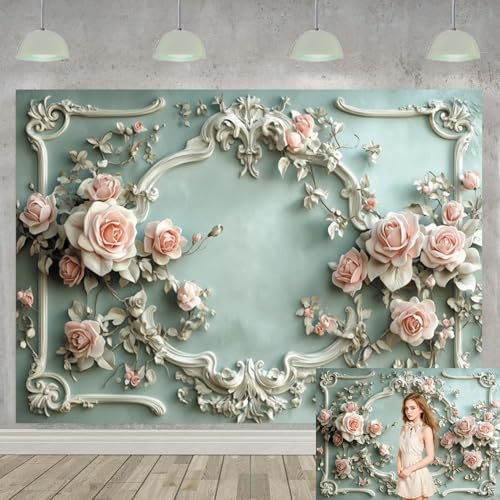 Flower Garland Backdrop 10x8ft Vinyl Retro Wall Decor Wedding Portrait Photography Backdrops Flowers Romantic