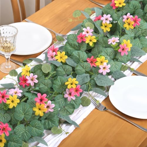 Flower Garland Daisy Garland Artificial Hanging Flowers for Outdoor, alternate view 4
