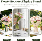 Flower Shop Display Stand, Iron Flower Bouquet Holder with Adjustable Height - 9 Inch White Bouquet Stand for, alternate view