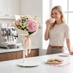 Flower Shop Display Stand, Iron Flower Bouquet Holder with Adjustable Height - 9 Inch White Bouquet Stand for, alternate view