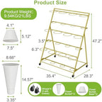 Flower Stand, 3 Tier Flower Display Stand with 12 Buckets, Upgrade Double Circle No Shaking, Outdoor Flower Cart, alternate