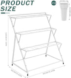 Flower Stand with Buckets Bloom Bar Cart Display with Wheels White, alternate view 3