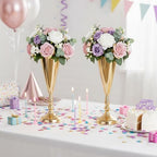 Flower Vases for Centerpiece - 14.4in Metal Wedding Decor Gold Vases, 2pcs in Gold, alternate view 5