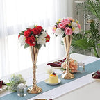Flower Vases for Centerpieces: 16.7in Metal Wedding Decor Gold Vases, 10pcs in Gold, alternate view 2