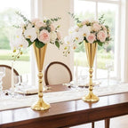 Flower Vases for Centerpieces: 16.7in Metal Wedding Decor Gold Vases, 10pcs in Gold, alternate view 4