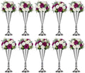 Flower Vases for Tables: 14.4in Metal Wedding Decor Silver Vases, 10pcs in Silver