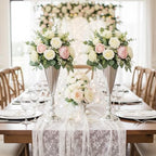 Flower Vases for Tables: 14.4in Metal Wedding Decor Silver Vases, 10pcs in Silver, alternate view 2
