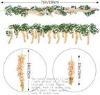 Flower Vine Wisteria Artificial Garland Hanging (Champagne Color, 2pcs), alternate view 3
