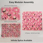 Flower Wall Backdrop 2 Panels 16×24 Inch - Deep Pink Rose in 16×24 Inch, alternate view 6