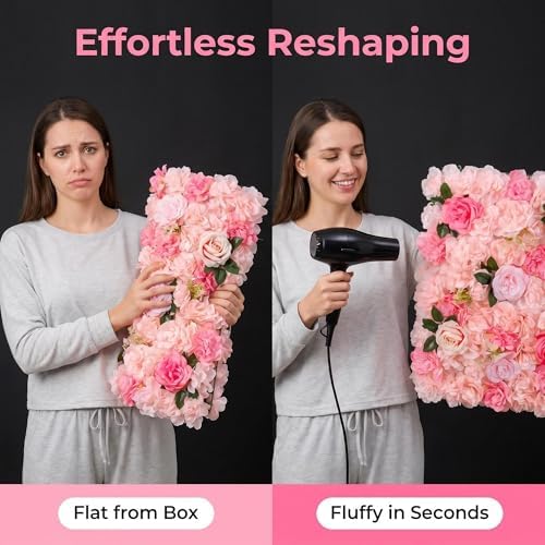 Flower Wall Backdrop 2 Panels 16×24 Inch - Soft Pink Rose in 16×24 Inch, alternate view 5