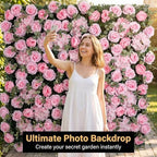 Flower Wall Backdrop 2 Panels 24x16 Inch Hot Pink in 24x16 Inch in Pink Rose, alternate view 2
