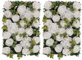 Flower Wall Backdrop 2 Panels 24x16 Inch, Ivory White in 24x16 Inch
