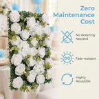 Flower Wall Backdrop 2 Panels 24x16 Inch, Ivory White in 24x16 Inch, alternate view 3
