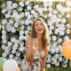 Flower Wall Backdrop 2 Panels 24x16 Inch, Ivory White in 24x16 Inch, alternate view 7