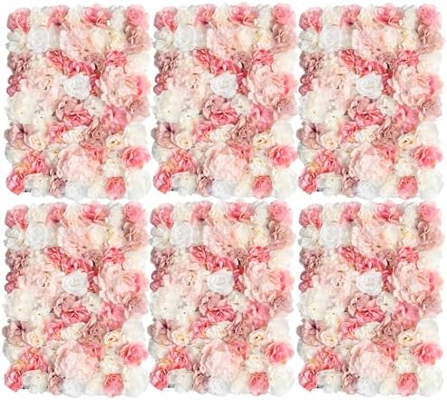 Flower Wall Backdrop 6 Panels 16×24 Inch - Blush Pink Rose in 16×24 Inch