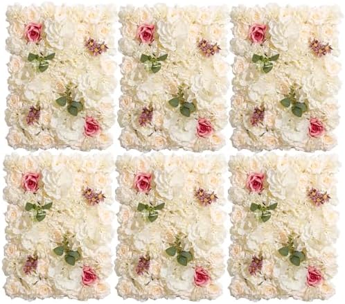 Flower Wall Backdrop 6 Panels 16×24 Inch - Champagne Rose in 16×24 Inch