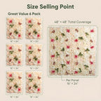 Flower Wall Backdrop 6 Panels 16×24 Inch - Champagne Rose in 16×24 Inch, alternate view 3