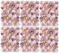Flower Wall Backdrop 6 Panels 16×24 Inch - Coffee Pink Rose in 16×24 Inch