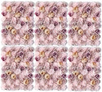 Flower Wall Backdrop 6 Panels 16×24 Inch - Coffee Pink Rose in 16×24 Inch