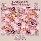 Flower Wall Backdrop 6 Panels 16×24 Inch - Coffee Pink Rose in 16×24 Inch, alternate view 4