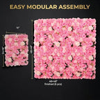 Flower Wall Backdrop 6 Panels 16×24 Inch - Deep Pink Rose in 16×24 Inch, alternate view 3