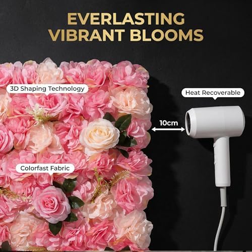 Flower Wall Backdrop 6 Panels 16×24 Inch - Deep Pink Rose in 16×24 Inch, alternate view 7