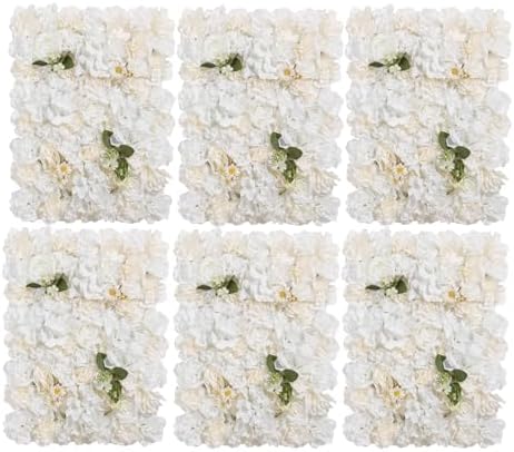 Flower Wall Backdrop 6 Panels 16×24 Inch - Ivory White Rose in 16×24 Inch